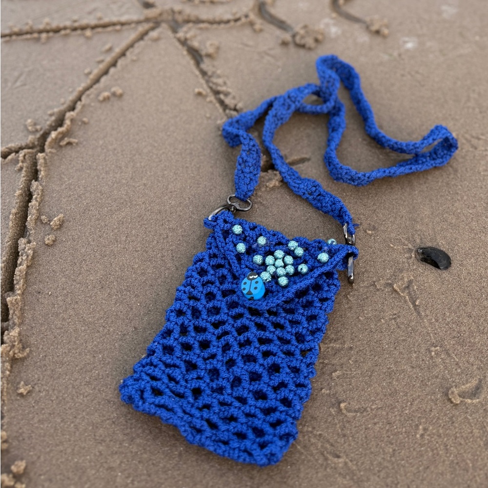 Blue Crochet Beaded Mini Bag – Brand New, Multi-Use, Day to Night Style 💙